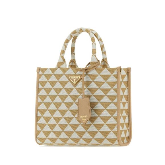 Prada Women Embroidered Fabric Small Symbole Shopping Bag - Picture 2 of 2